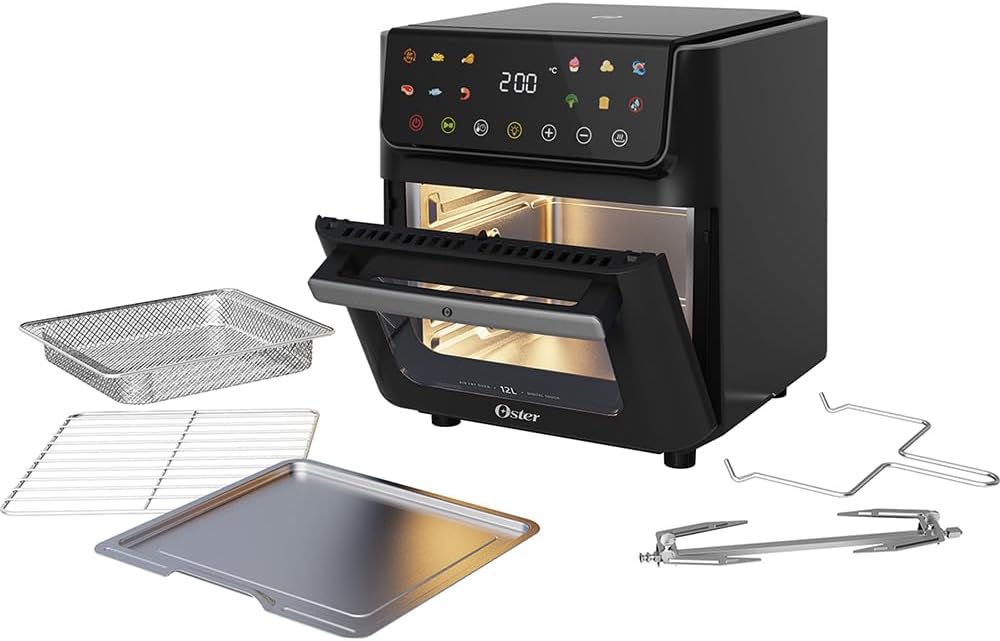 Fritadeira Elétrica Sem Óleo Air Fryer Oven Oster 12L Multi Touch 3 em 1 OFRT790 Cor Preto - 6